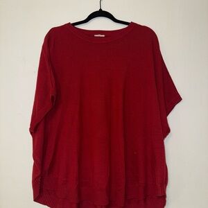 Red Oversized Sweater Top